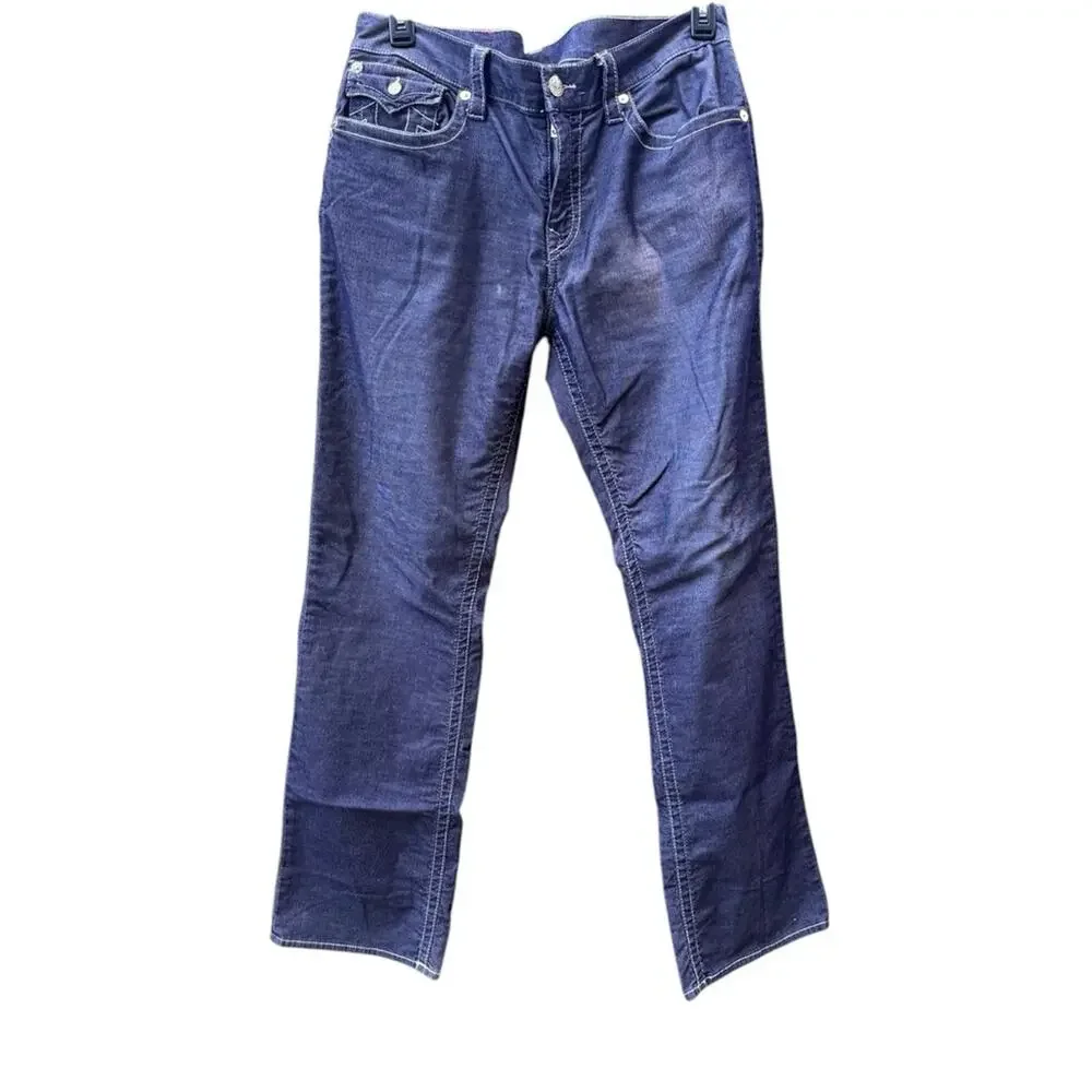 True Religion men’s blue Corduroy straight jeans
